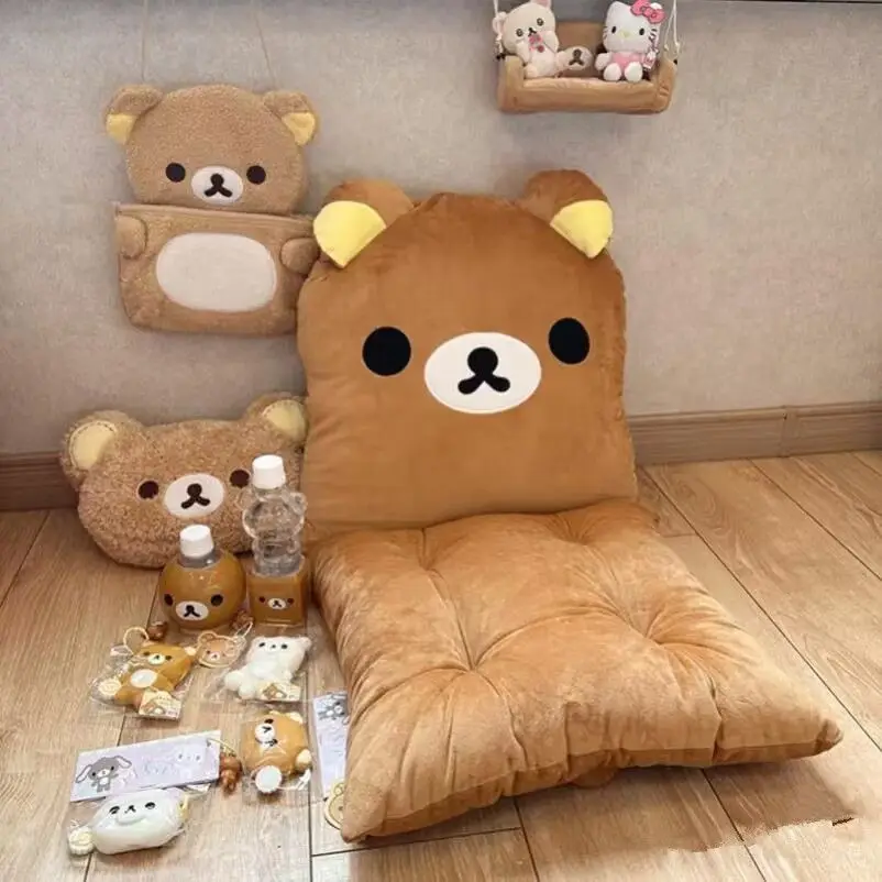 

Kawaii Rilakkuma Cushion Anime Cartoon Cute Backrest Dormitory Office Chair Cushion Sofa Pillow Christmas for Girls Gifts Toys