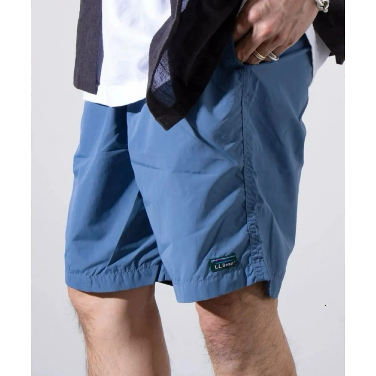 Pantalones Cortos Retro LLBean con Bloques de Color, Cordón Ajustable, Logotipo de Cinco Puntas, Unisex, Corte Holgado, Polié...