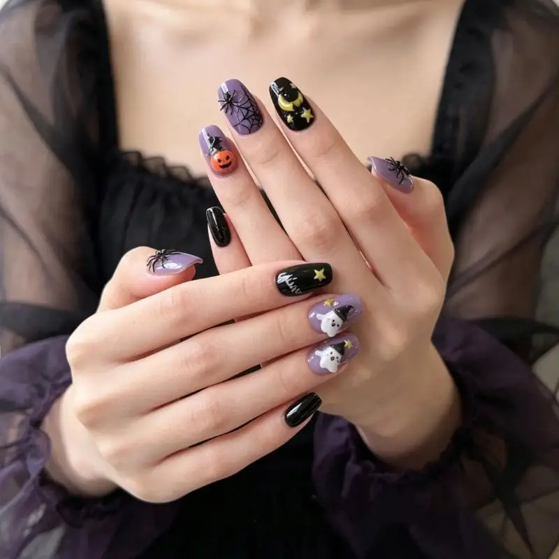 New 1Pcs Halloween Series Nail Art Silicone Molds - Ghost, Pumpkin, Bat, Black Cat Nail Decorations And Engraving Tools