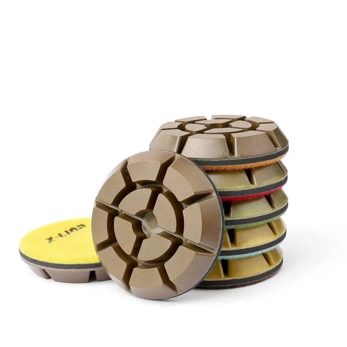 

3inch Copper Hybrid Grinding Disc Diamond Floor Polishing Pads Metal Filling Resin Concrete Floor Polishing Coarse Grinding 9PCS