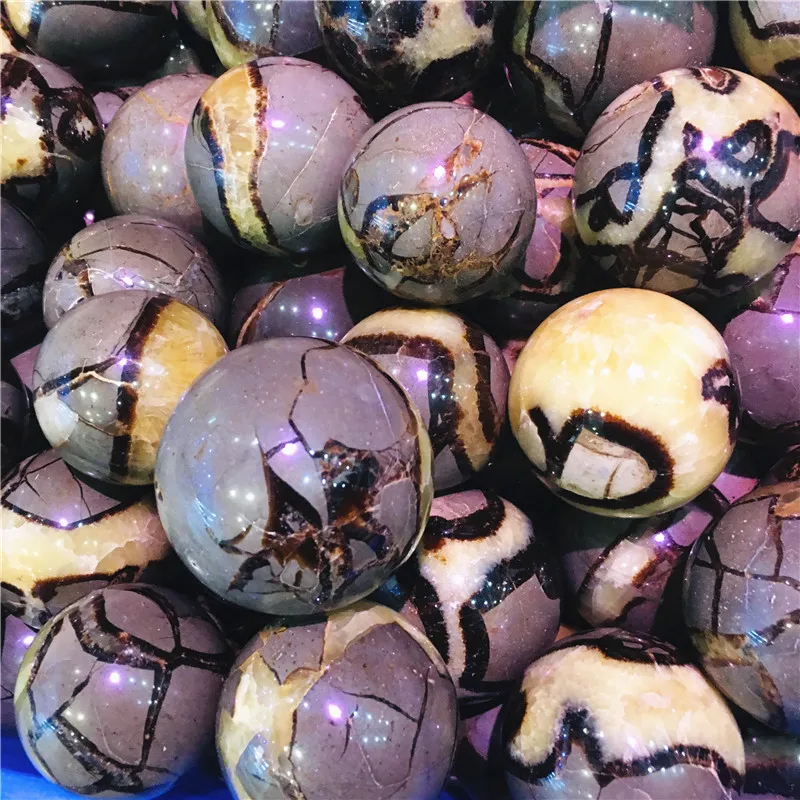 Natural septarian sphere septarium Natural Dragon Stone Septarium Fossil Crystal Sphere Ball Healing