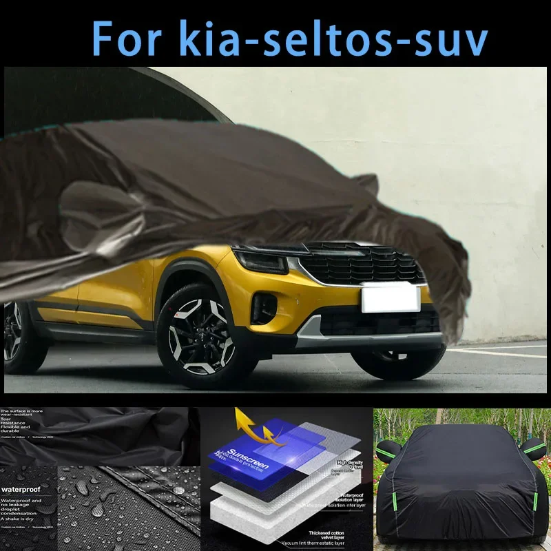 For kia-seltos-suv  Outdoor Protection Full Car Covers Snow Cover Sunshade Waterproof Dustproof Exterior Car accessories