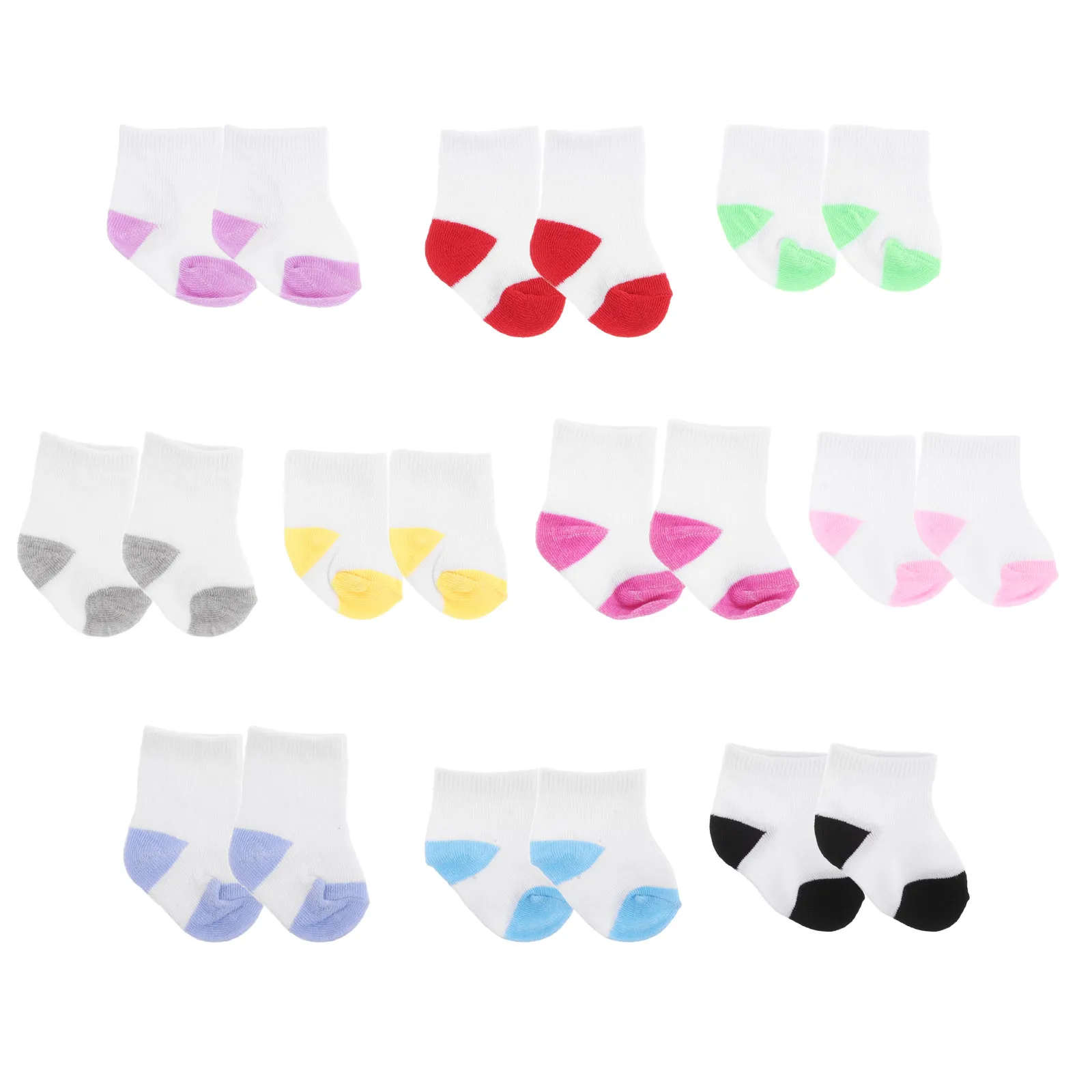 

10Pairs American 18 Inch Baby Mini Socks Dress Up Clothes Set Small Colorful Socks Costume Accessories for Pretend Play