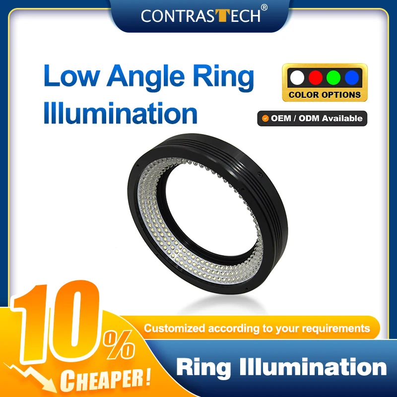 

Low Angle Ring Illumination 100mmx70mm LDR2-170RD2-LA 24V Machine Vision Light LED Continuous for Substrate and PCB positioning