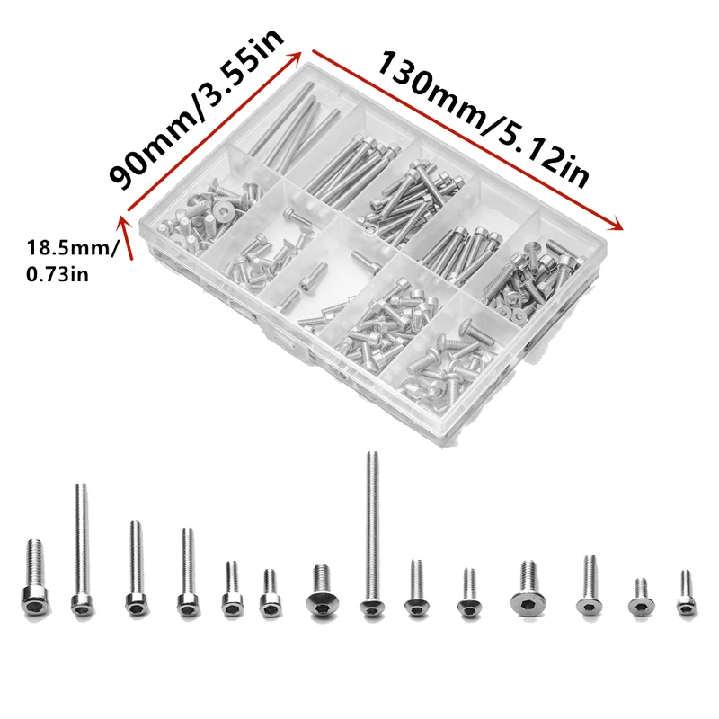 

180pcs Stainless Metal Screws Fastener Kit For Traxxas Slash 4x4 Remo Hobby HQ727 RC Car Upgrade Accessories