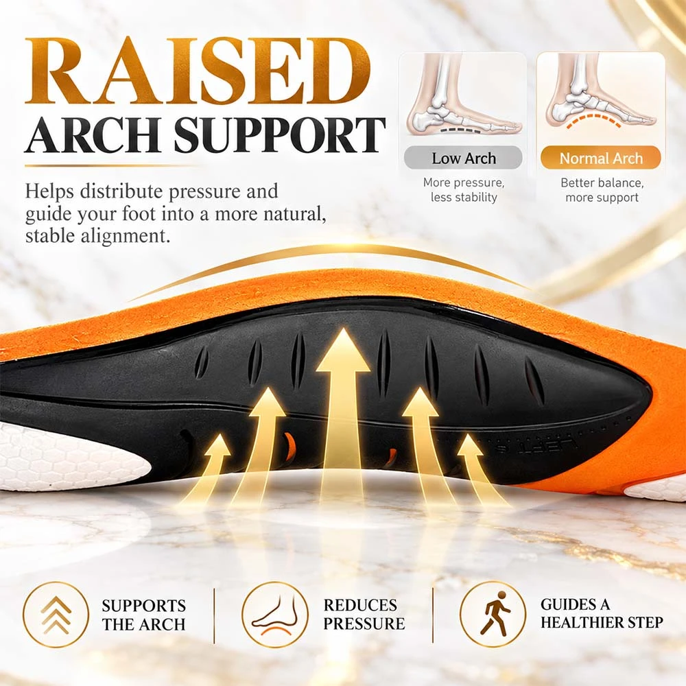 Feet Pain Premium Orthopedic Sport Insoles PU Gel Shock Absorption Breathable Comfortable Lightweight Sweat Absorbing CORRECTiON