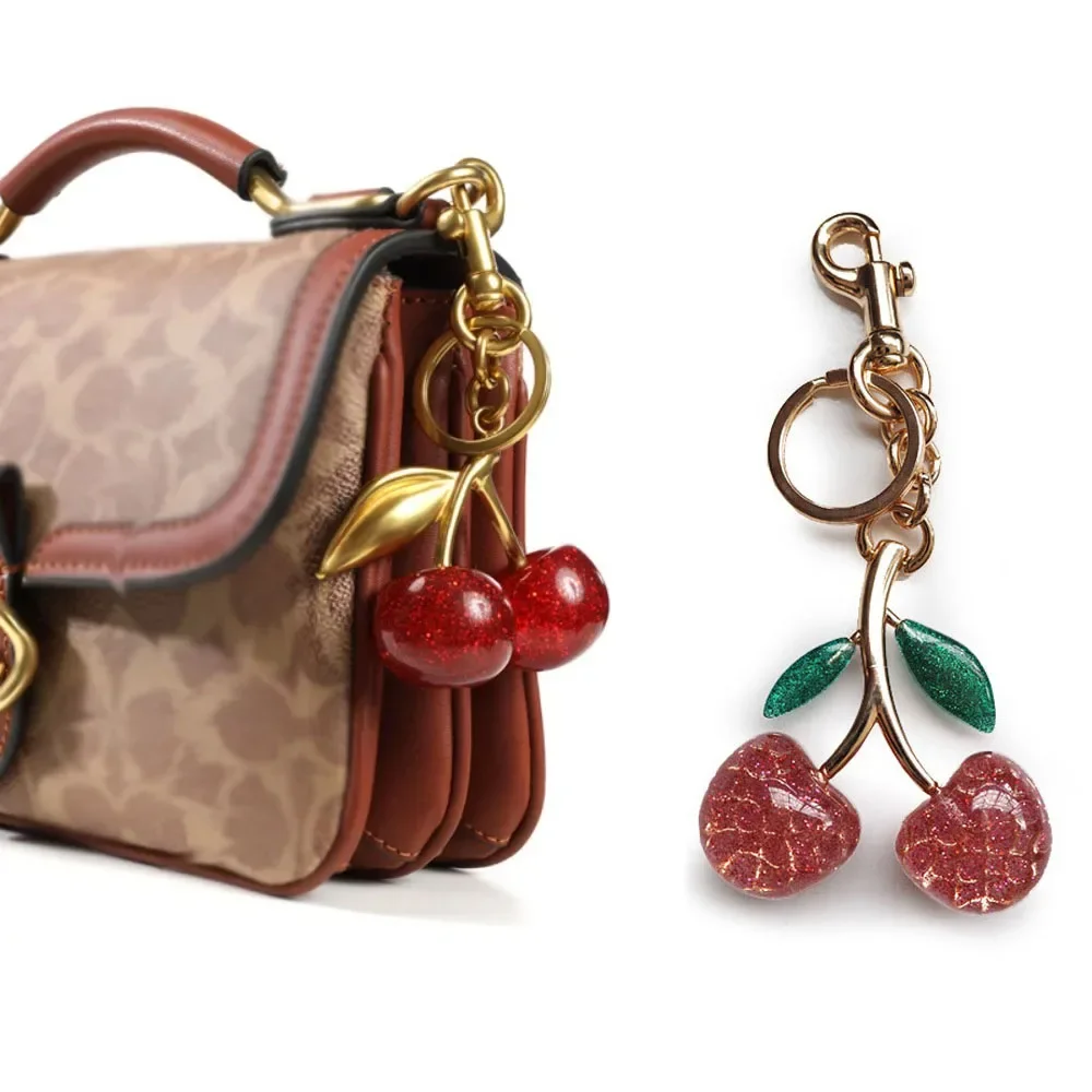 Cherry Bag Charm for Coach Bag Pendant Cute Cherry Charm Keychain Women\'s Bag Charms for Bags Cherry Car High-grade Pendant