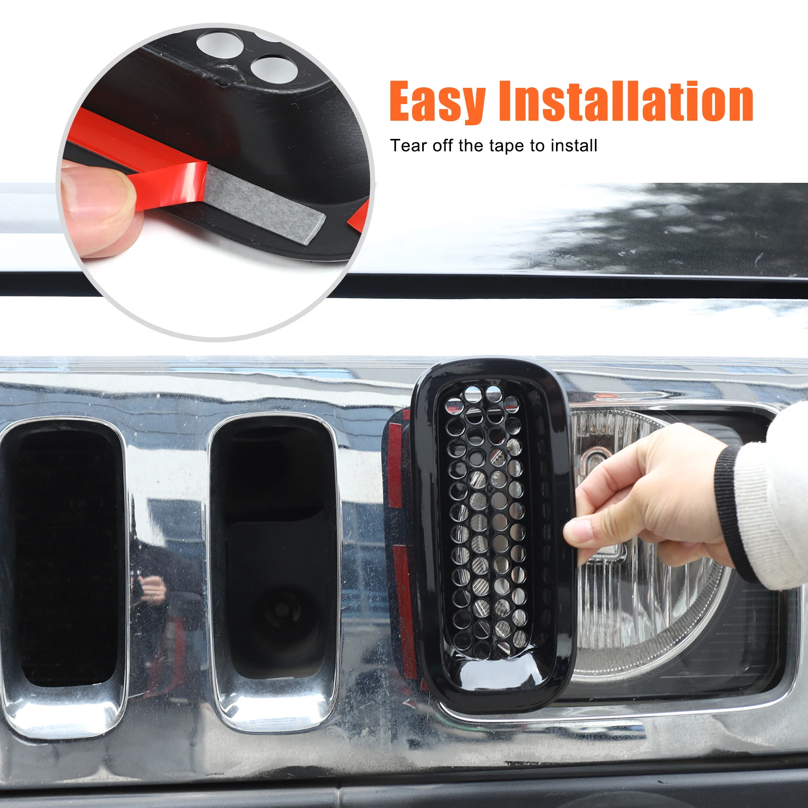 

Для Hummer H3 2005-2009: Защитная сетка на переднюю решетку радиатора (черная/красная), аксессуары для тюнинга и декора