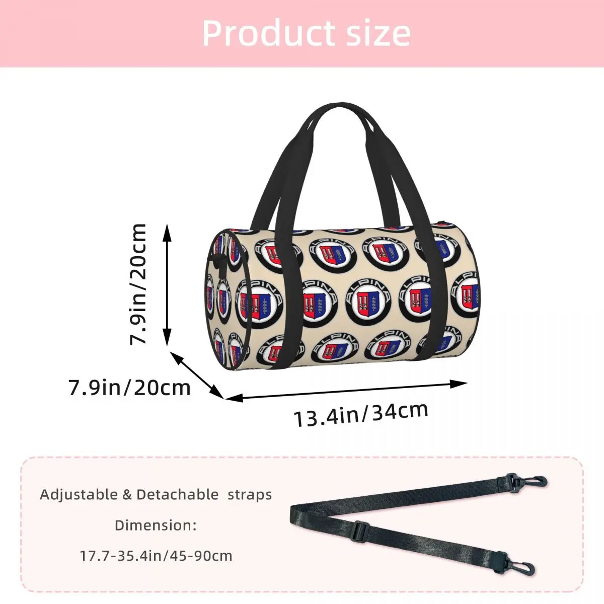 Alpina - Classic Car Logos Luggage Bag Multi-Functional Duffle Tote Bag Handbags Gym Bags Fitness Bag for Boys Girls