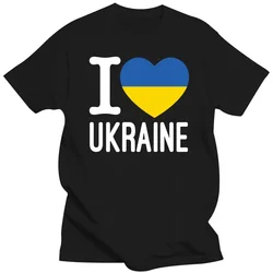 I Love Ukraine Heart T Shirt Men Cotton Short Sleeve Ukrainian Flag Peace T-shirt Casual Top Woman Printed Tshirt Clothing