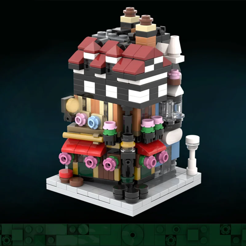 395pcs MOC Tudor Cantos Mini Blocos de Construção Modulares Conjunto Criativo Coletor Display Conjunto de Presente