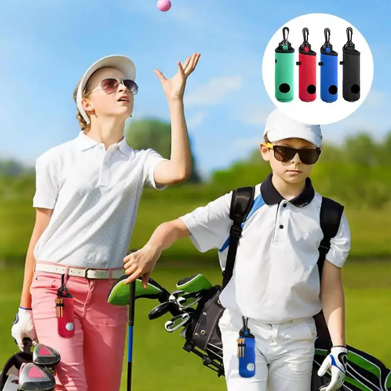 Mini Golf Ball Bag Holder Clip Elastic Golfs Tees Storage Bag Golf Ball Carrier Pouch Hang On Waist Golf Belt Golfer Supplies