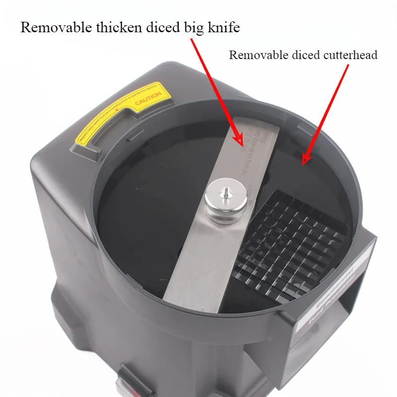 220V Elektrische groentesnijder Kleine commerciële multifunctionele voedselchopper, groentewortel aardappel Slice shred dobbelstenen