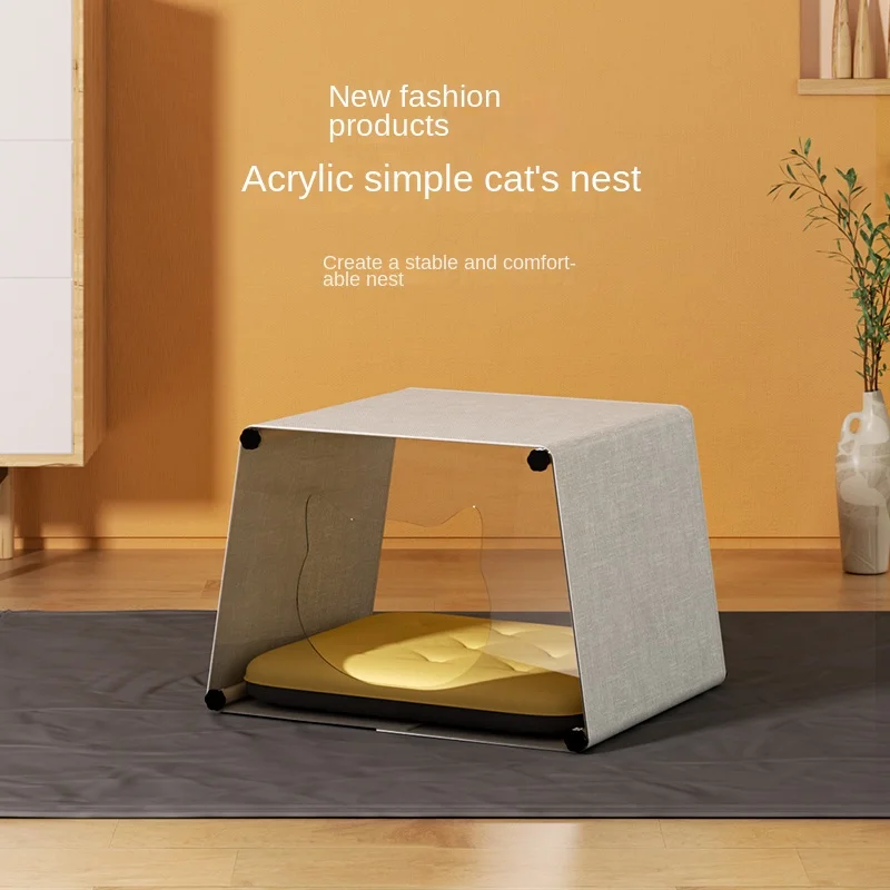 Cat Bed House Nest Mat Acrylic Can Be Taken Apart To Clean Semi-closed Cat Accessories Pet Supplies Kitten Pet Bed Cats