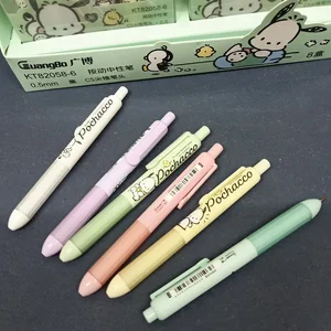 Sanrio Pochacco Cartoon Press Gel Pen, Cão bonito, Kawaii Estudante Papelaria Suprimentos, Presentes por atacado, 0.5mm, 6-12Pcs por caixa 8 principais vendas caneta cao - №8