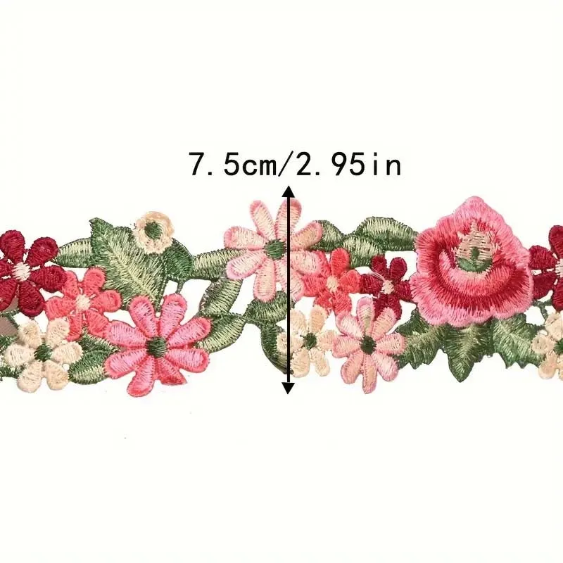 1 ياردة ملونة حساسة للذوبان في الماء الدانتيل والتطريز DIY بها بنفسك نمط العرقية للملابس طوق اكسسوارات المنزل الخياطة زين