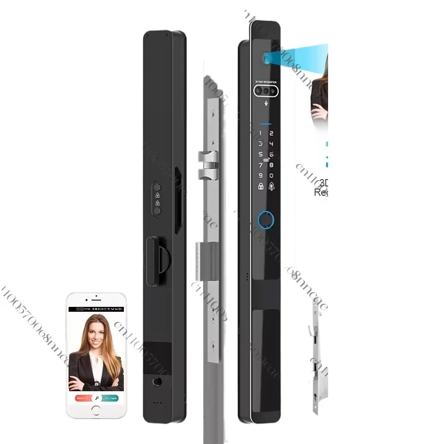 

Tuya Outdoor Automatic WiFi Smart Lock with 3D Face Recognition Fingerprint & Camera for Wood & Steel Doors