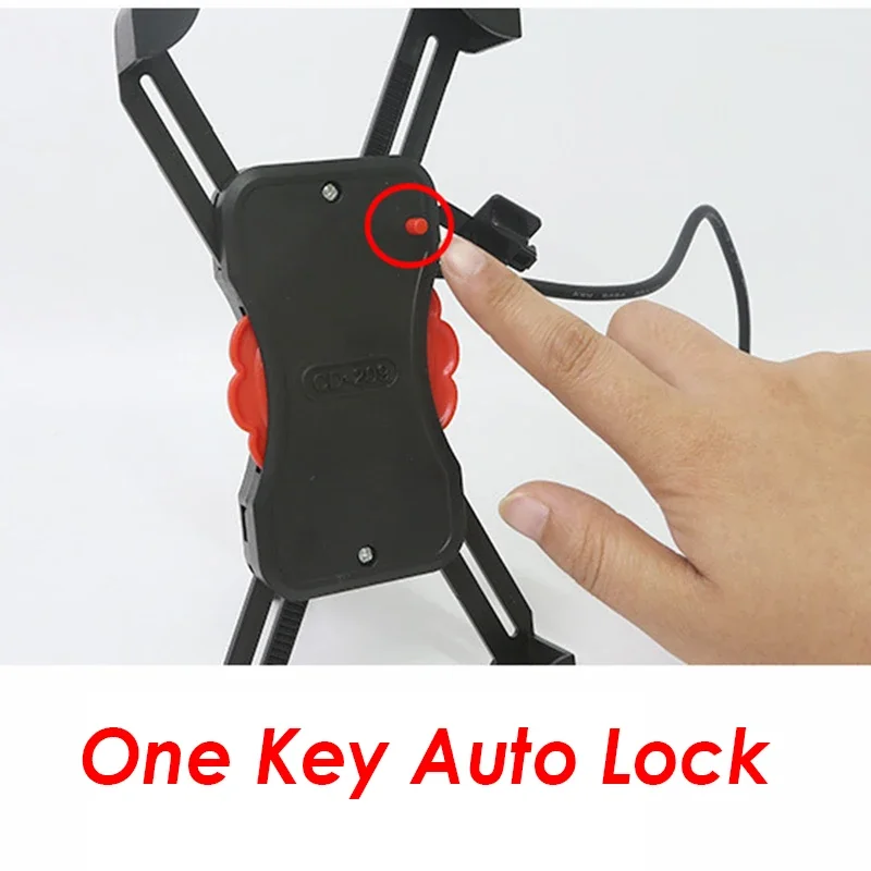 Auto Lock Motorcycle Cell Phone Holder With USB Charger 360 Rotation Universal SmartPhone Bracket Mount For iPhone 7 8 X Samsung