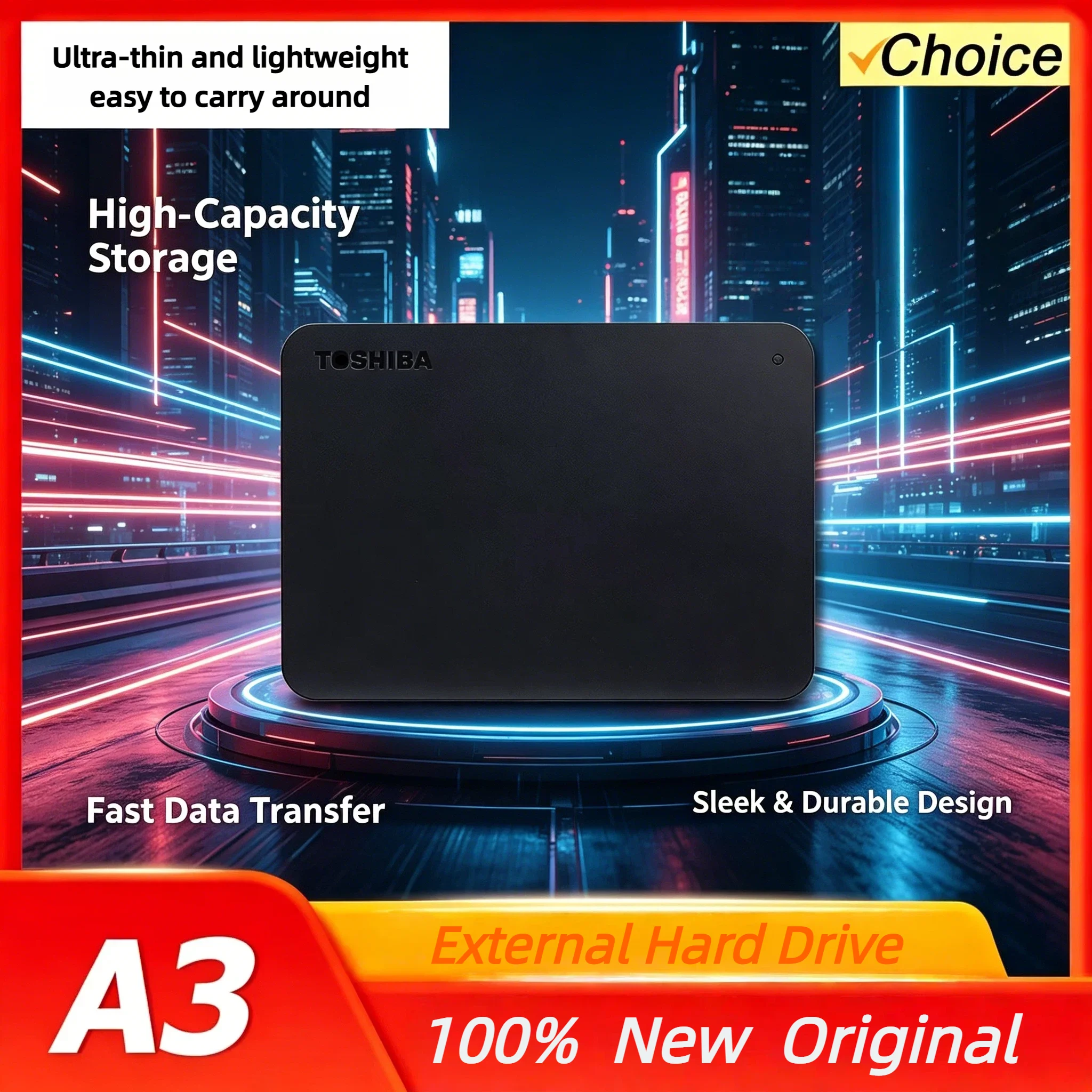 Toshiba For A3 OEM Expansion USB3.0 500GB 1TB 2TB External HDD 2.5 Inch Portable Hard Disk BOX Drive for Laptop PC Gaming PS4
