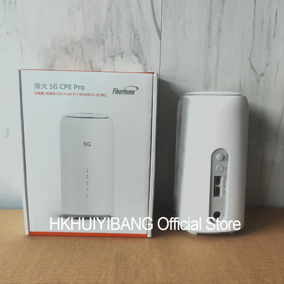 مقفلة FiberHome 5G CPE Pro 2 LG6151M WiFi 7 BE5000 راوتر قفل الخلية 2.5G WAN/LAN Port 4G LTE CAT19 5G-A مودم Sim لاسلكي