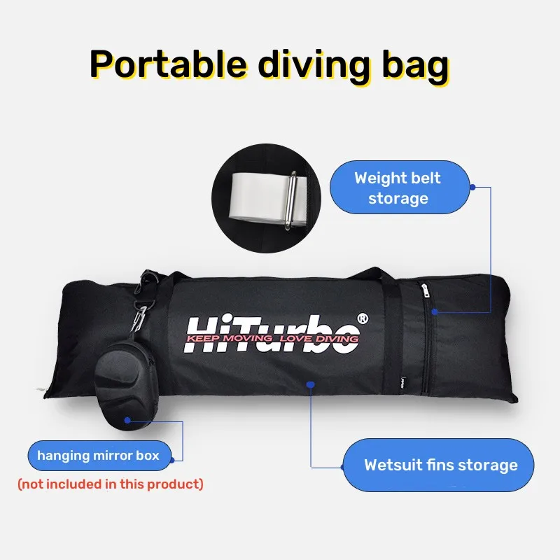 Free Diving Fins Bags Carbon Fiber Fins Protective Bag with Anti-Collision Pearl Cotton Portable Scratch Resistant Diving Bag