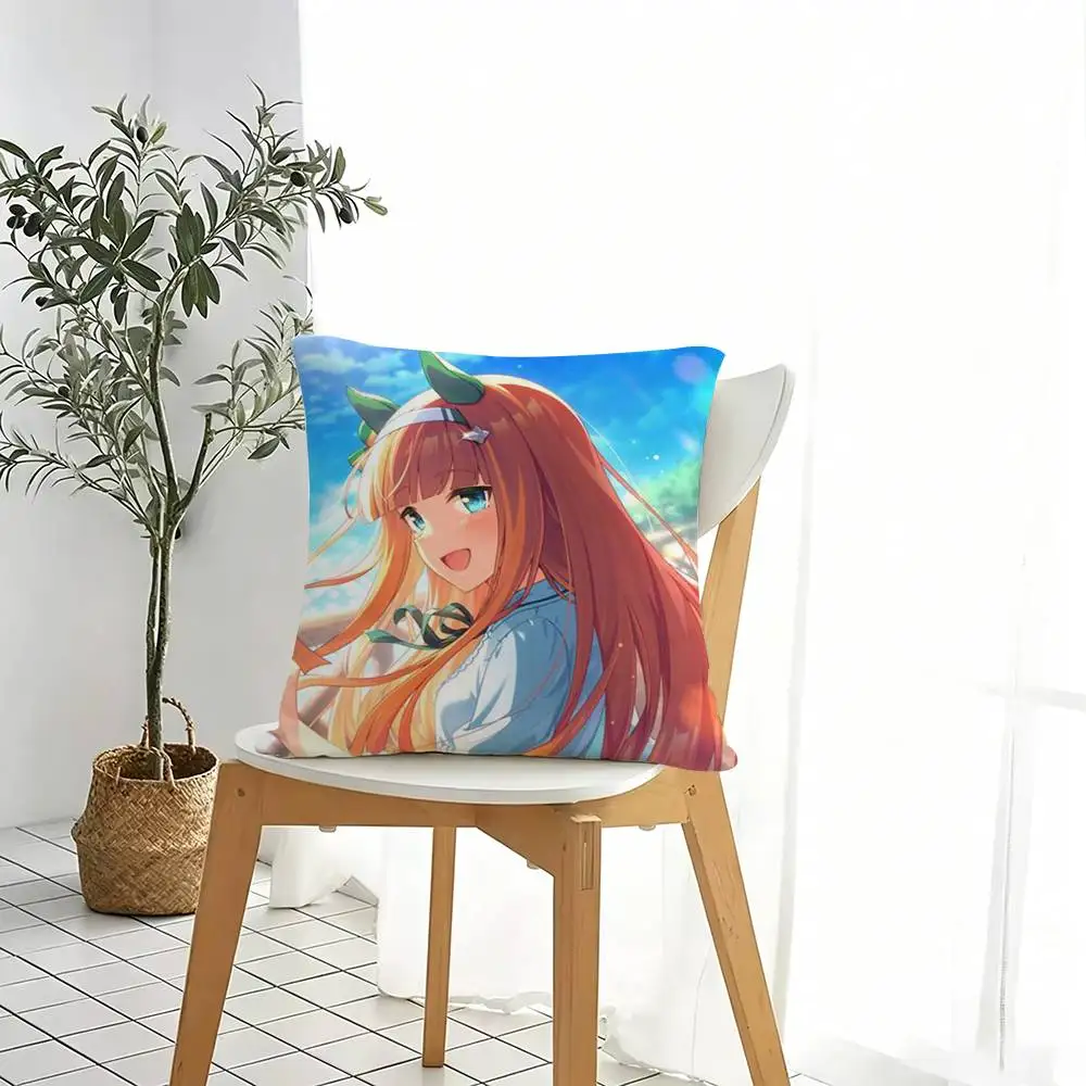 Uma Musume P-Pretty Derby Anime  Pillow Case Square Double-Sided Sofa Cushion Cover Bedroom Bedside Pillow Gift
