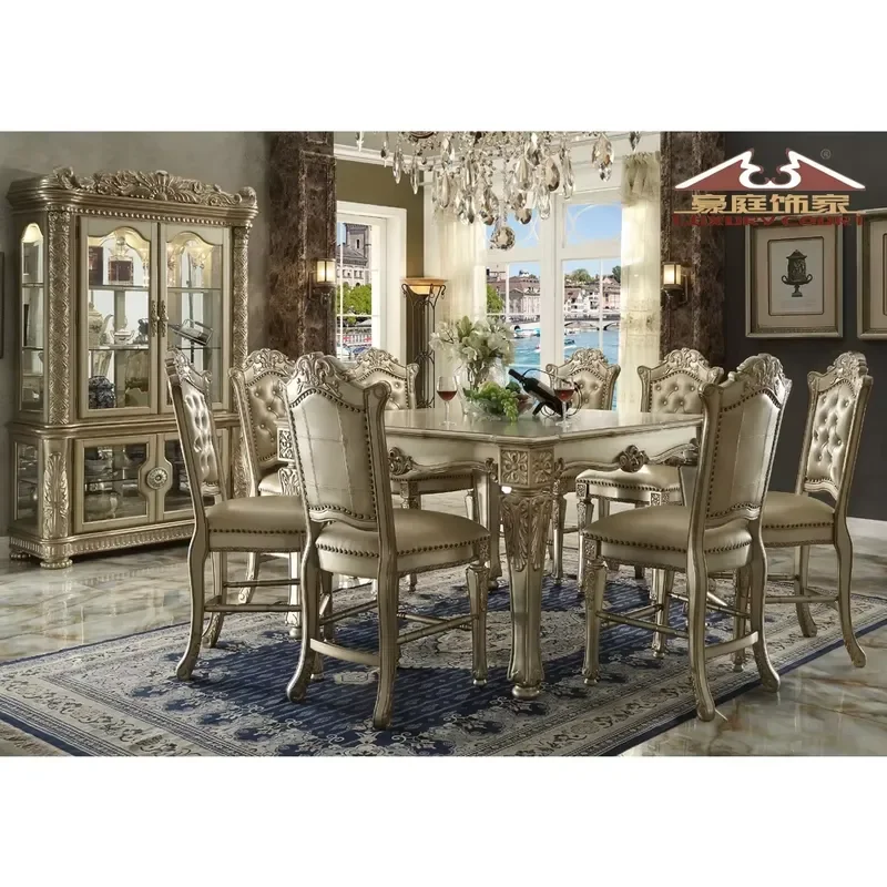 Longhao Furniture Modern Dining Room Furniture Designs Wooden Dinner Restaurant Dinning Table and Chairs Set