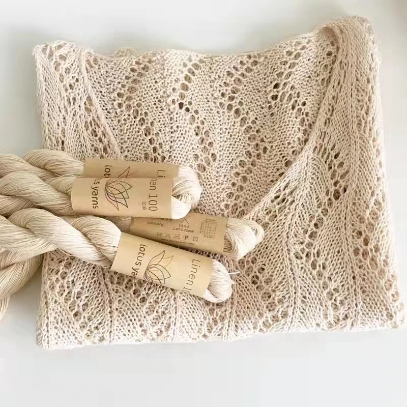 50g hank 100% Linen Yarn Crochet Hand Knitting Lace weight For Shawl Baby Clothes Soft and Cool