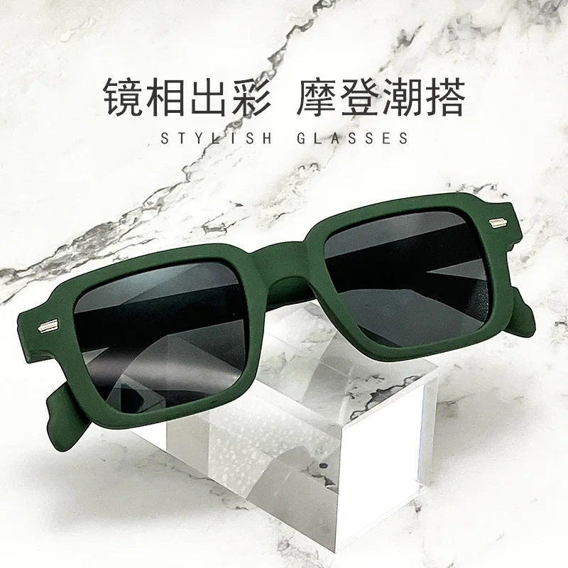 Neue Vintage Quadratische Sonnenbrille für Damen und Herren Marken-Rechteck-Sonnenbrille Ovale Brillen für Männer und Frauen – Detail 2