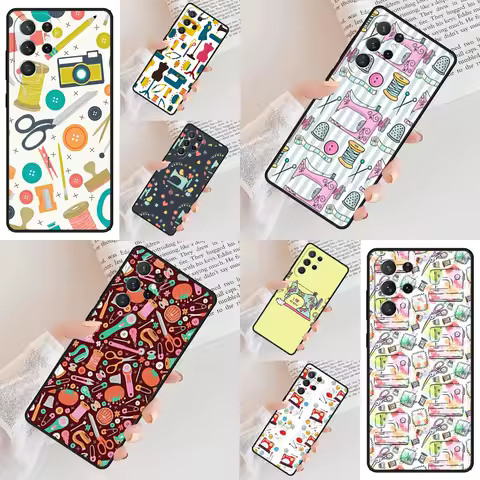 Sewing Machine Phone Case For Samsung Galaxy S24 S23 S22 S21 Ultra S10 Note 10 Pro S20 Plus FE S9 S8 Cover