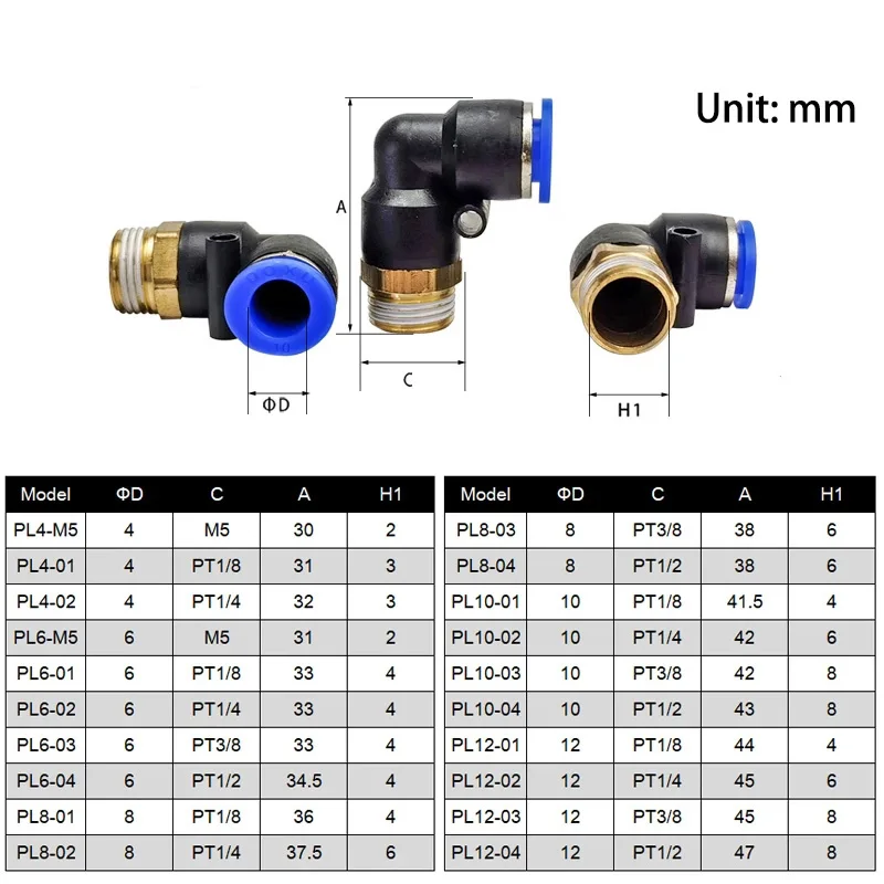 1個入り 空気圧クイックコネクタ ホースチューブ エア継手 PCF PC PL SL PB PH PX 4-12mm オスネジ パイプカプラー 1/8 1/4 3/8 1/2 BSPT