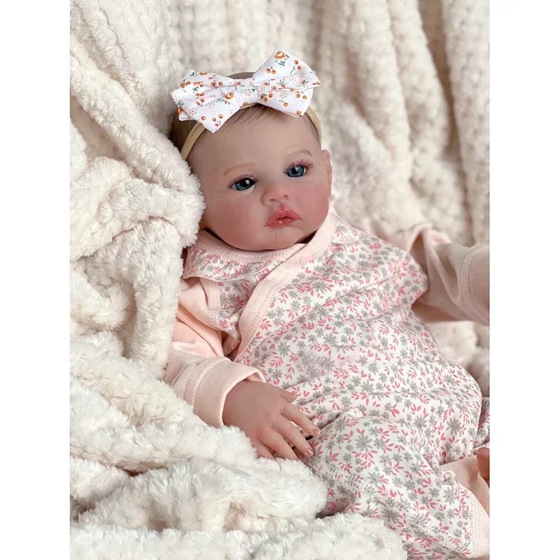 45cm Reborn Baby Doll Meadow Already Painted Finished Awake Newborn Baby Size 3D Skin Visible Veins Collectible Art Doll