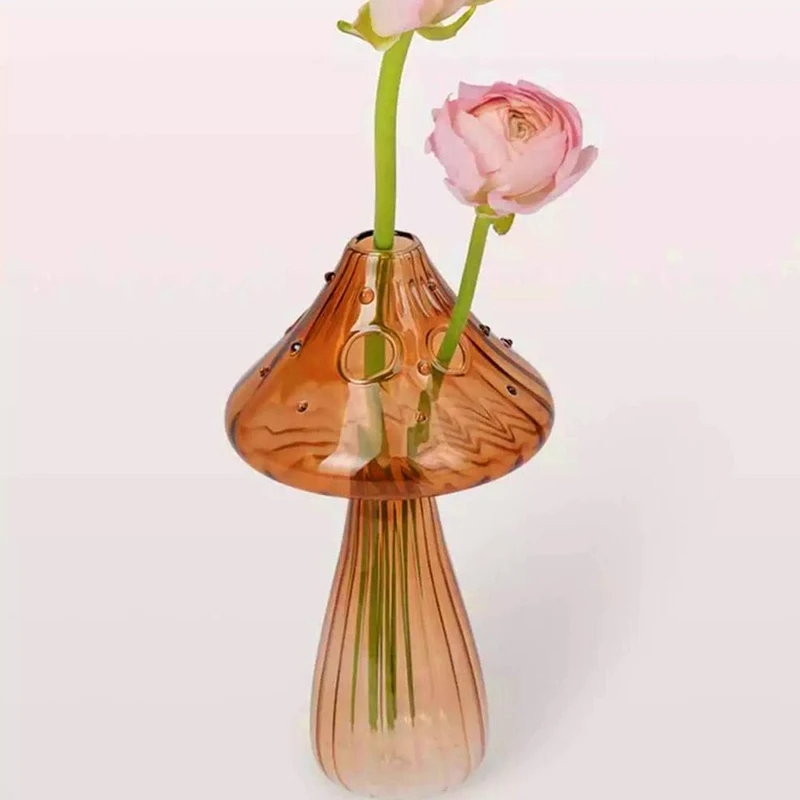 Mini Knop Vaas Glas Champignon Aromatherapie Fles Hydrocultuur Bloem Decoratie Home Decor Nordic Vaas Desktop Kleine Vaas