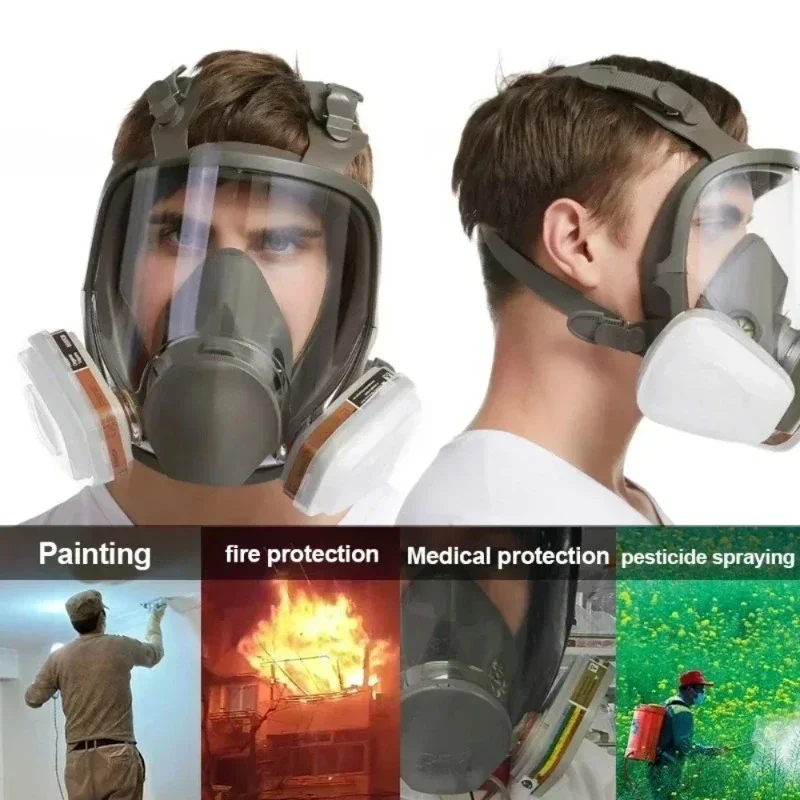 6800 Full Face Respirator Anti Fog Mask Industrial Filter Dust Paint Formaldehyde Protection Compatible With Work Safety
