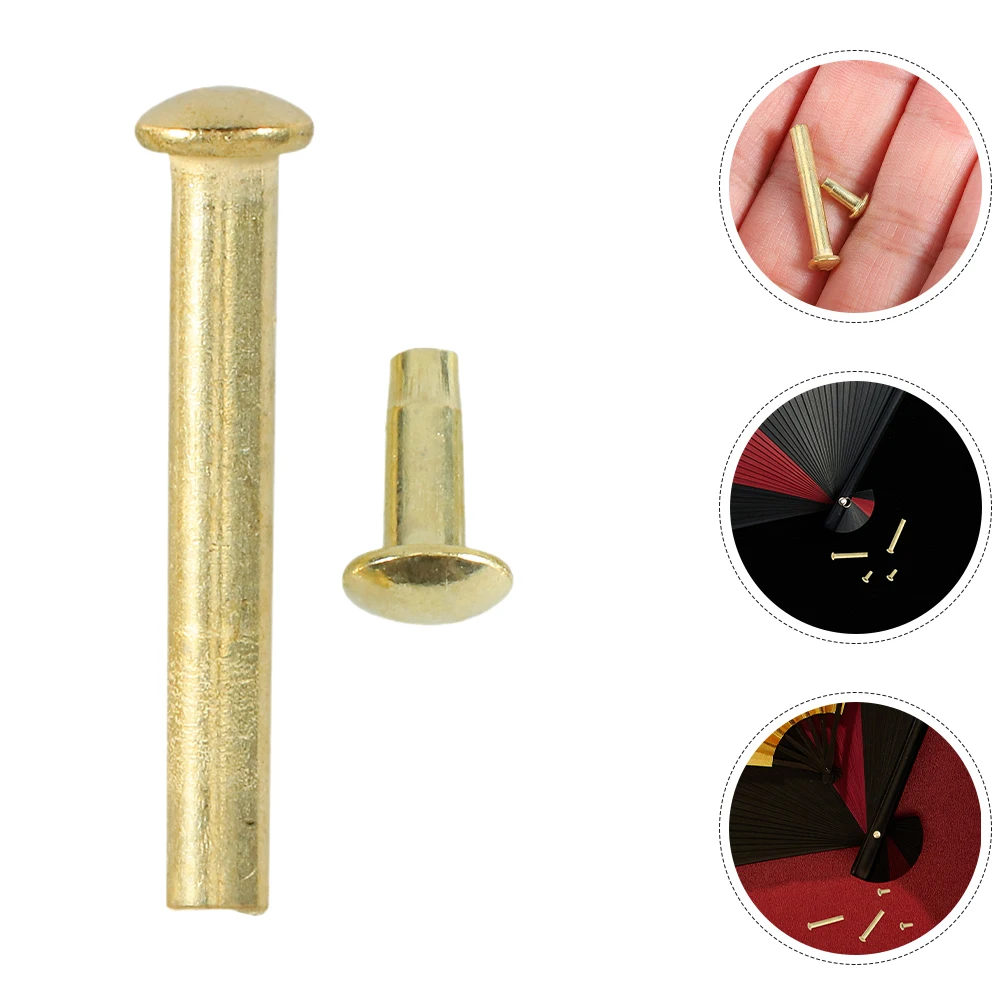 

10 set Handheld Replacement Folding Repairing Accessories Metal Shaft Rivets Stainless Steel Fan Nails For Diy Wood Folding Fans