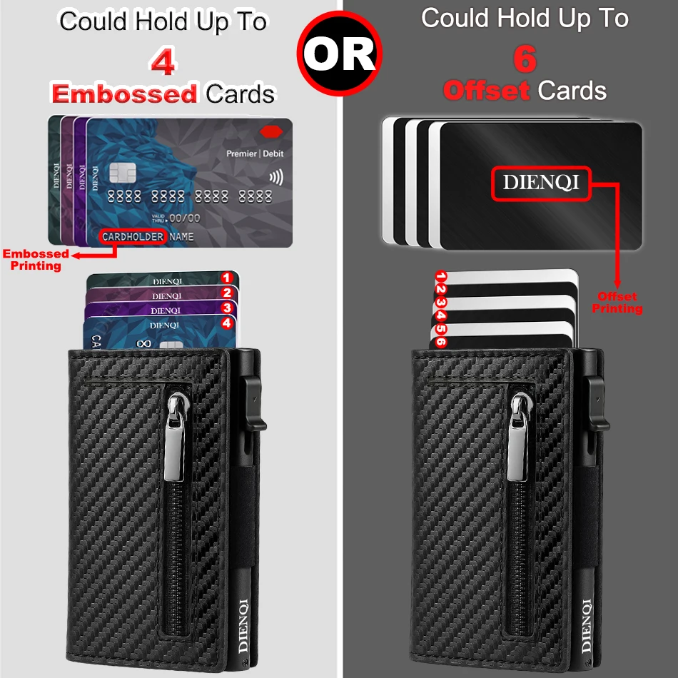 Luxury Brand RFID Credit Card Holder Wallet Men Business Cardholder Metal Case Carbon Fiber SlimThin Minimalistic Wallet for Men