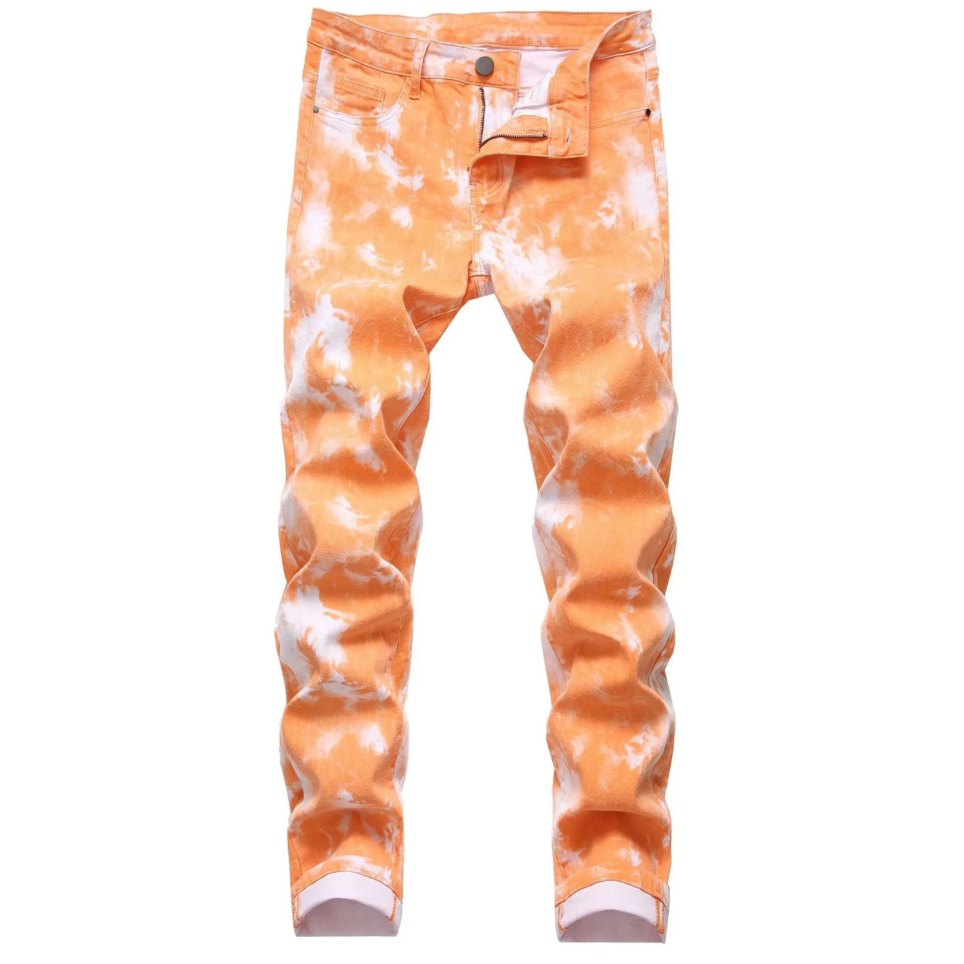 

Men's Plus Size Jeans Stretch Slim Fit Trousers Fashion Streetwear Casual Men Tie Dye Skinny Denim Punk Pants Mannen Jeans Uomo