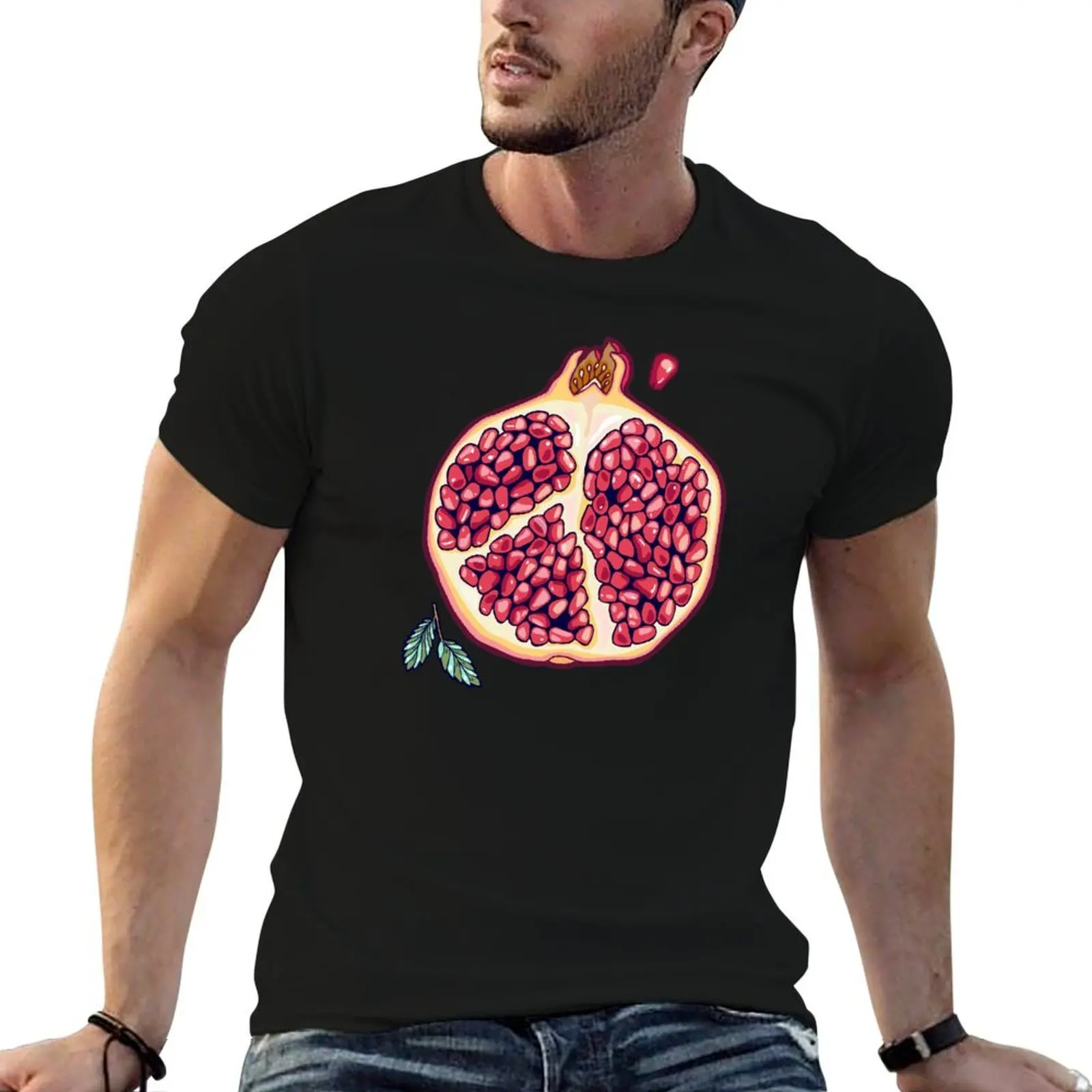 pomegranate garden T-Shirt Plus Size Summer Short Sleeve T-Shirt
