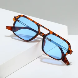 Fashion Pilots' Double Beam Sunglasses 2024 New Retro Box Eyeglasses Instagram Internet Personalized Eye Protection Sunglasses