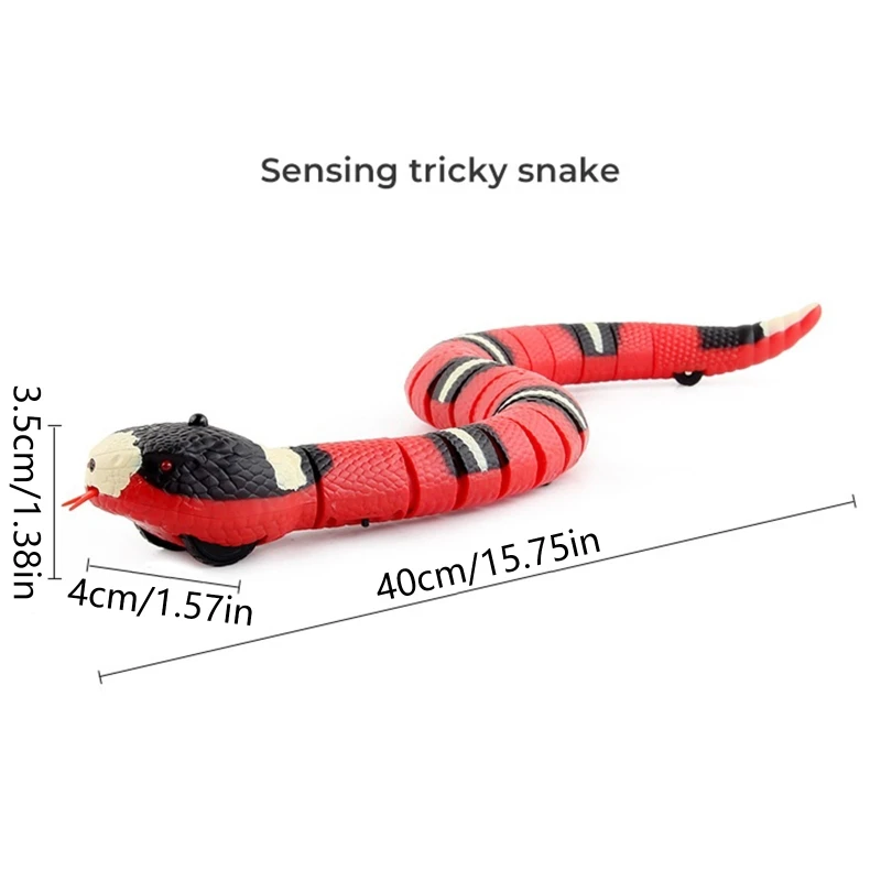 2024 New Electric Moving Snake Interactive Toys for Indoor Cats Realistic Wiggle Sensing Snakes Kitten Chasing Kickers Toy