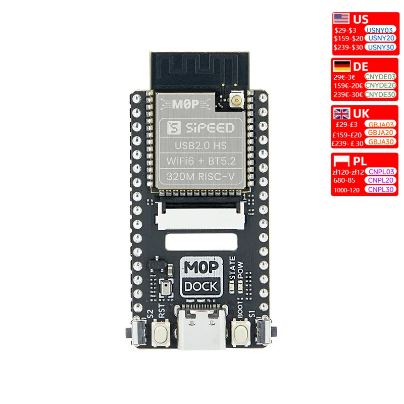 M0P Dock BL618 TinyML RISC-V WIFI6 BT BLE Module Development Board