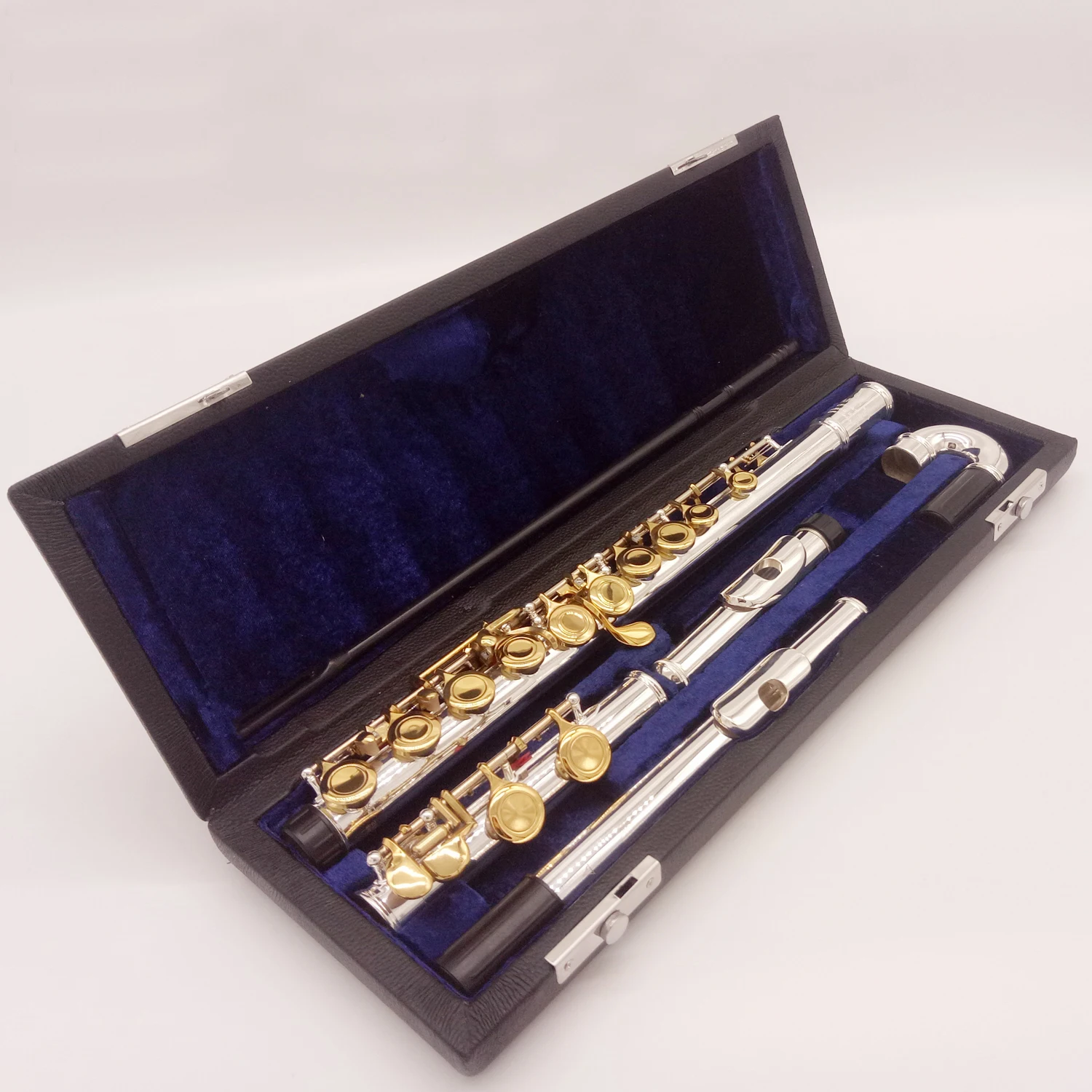 MFC Professional Flute 361 Silver Plated Flute Gold Key Instrument Intermediate Student Curved Headjoint Flutes 16 Hole Close