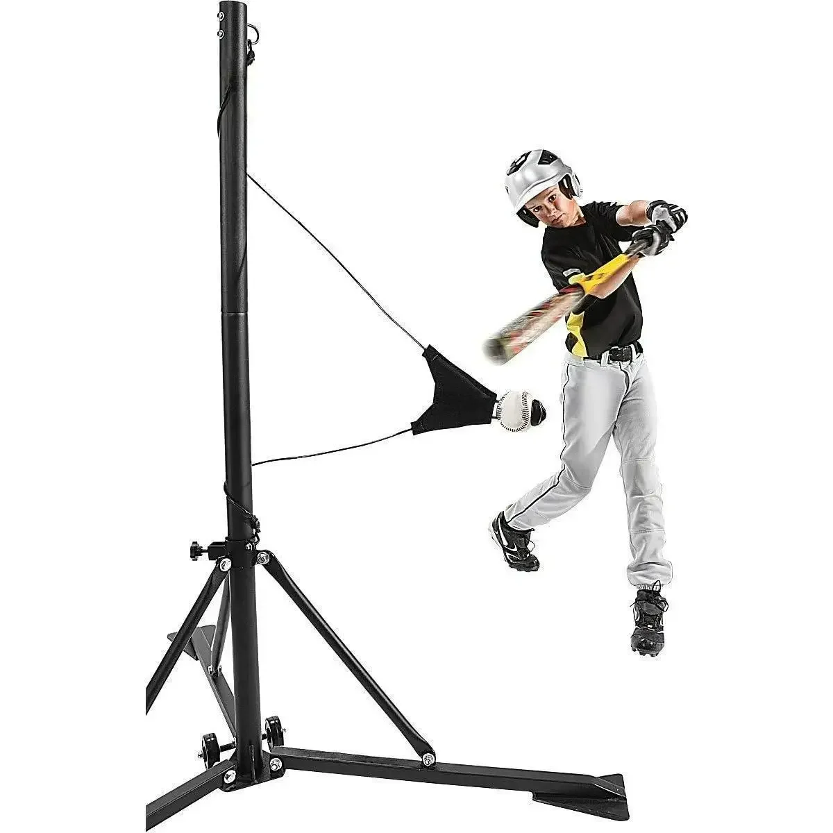 W_Portable Baseball Training-Station Swing Trainer with Stand Skeleton Pattern Golf Club Covers