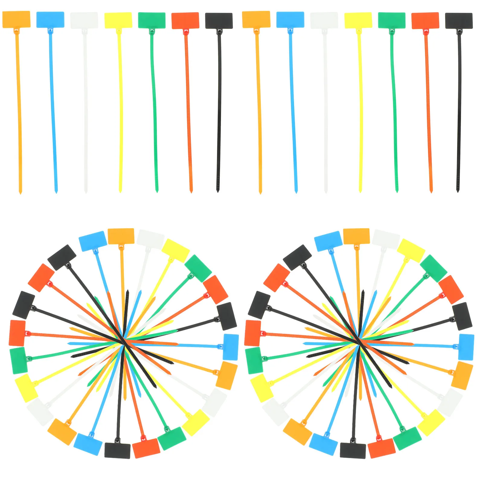 

250pcs Ties Mark Tie Self Cable Ties With Marker Locking Wire Organizer Marker Bundles Guitar Computer Cables