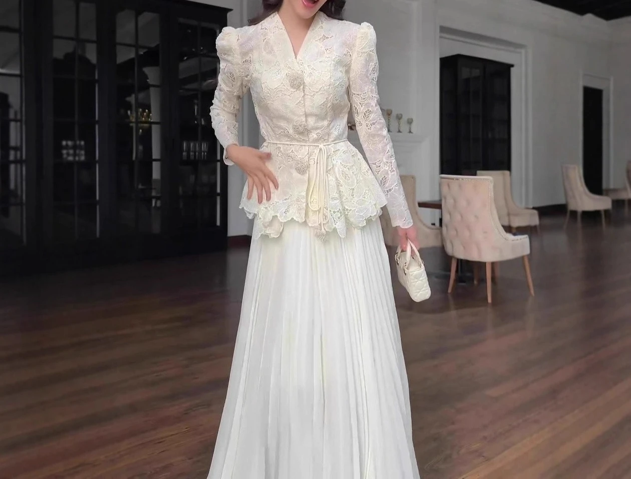 

2026 Autumn New Gorgeous Elegant Temperament Long Sleeve Long Dress Suit Dress