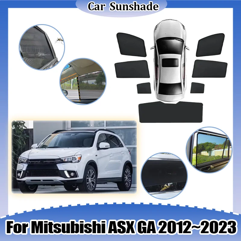 For Mitsubishi ASX GA RVR Outlander Sport 2012-2023 Car Mesh Sunshade Heat Insulation UV Protection Privacy Curtain Accessories
