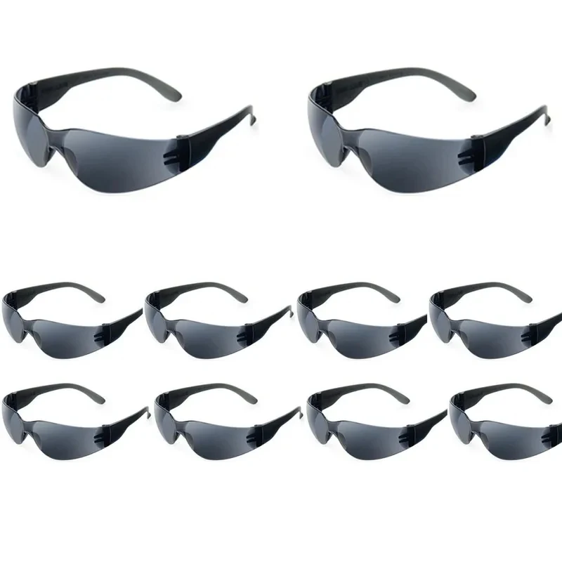 Clear Safety Glasses Anti-Fog Protective Eyewear For Men Women Scratch Impact Resistant Eye Black Protection For Work Lab(10pcs)