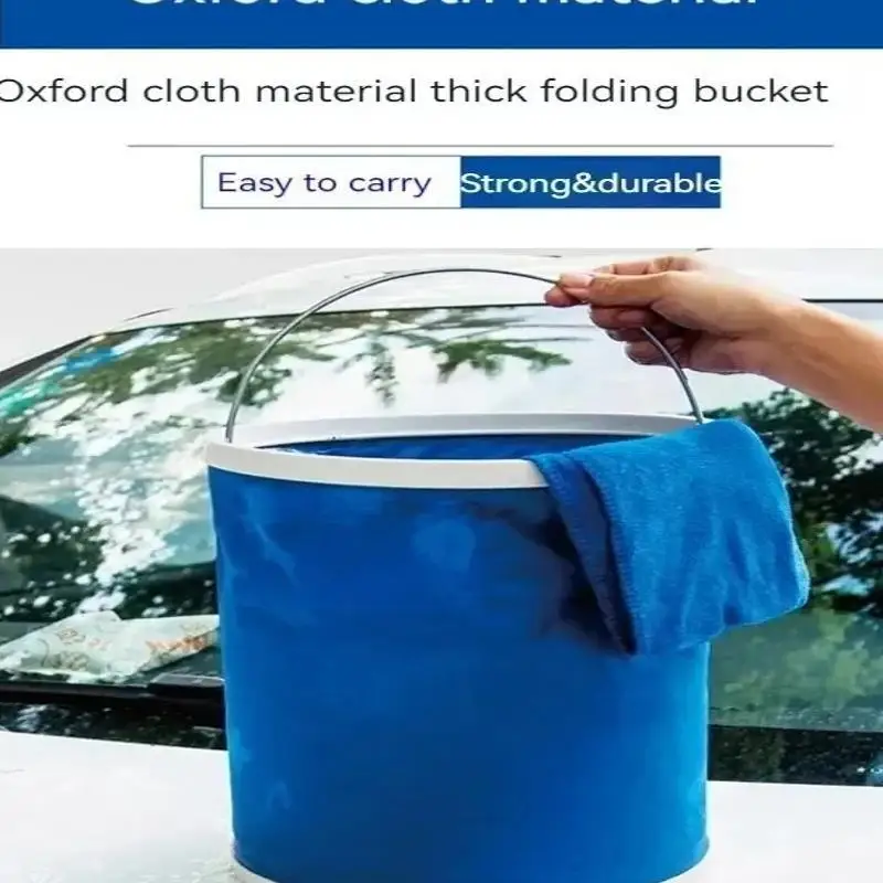 9L Oxford Cloth Water Bucket Foldable Outdoor Camping Fishing Water Storage Container Drinking Picnic Barrel Car Wash Accessory