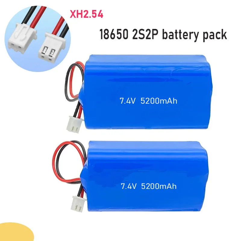 7.4V 3600mAh/5200mAh Rechargeable Battery 18650 2S2P Batteries for Bluetooth Speaker,Solar Light,Monitor+Protective Board
