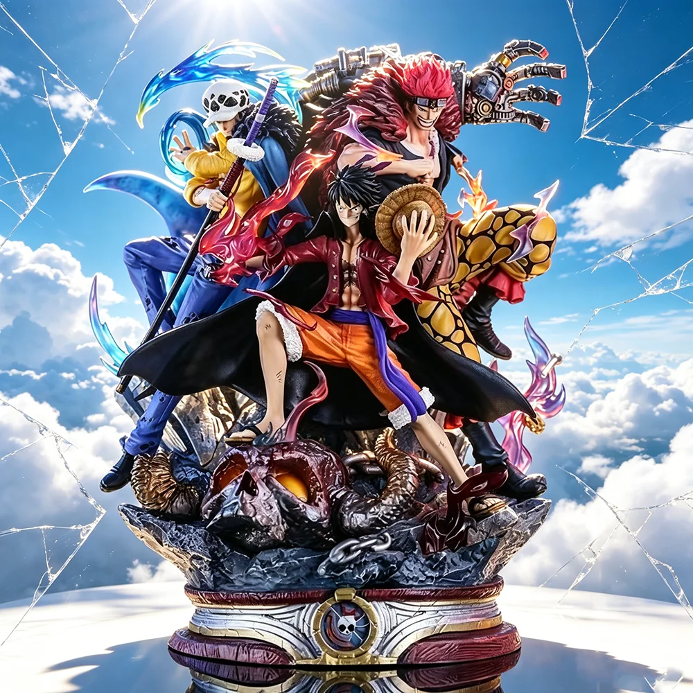Figurines d'action Anime ONE PIECE de 19 cm/7,48 pouces, Luffy, Eustass Kid, Trafalgar D. Water Law, figurines en PVC, modèles de collection, jouets pour cadeaux